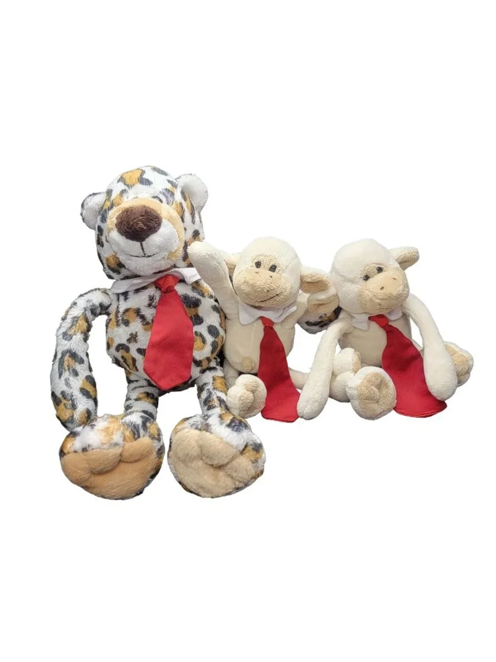 🤩3 set toys 1 Leopard stuffed animal arms and legs slide in body 2 monkeys